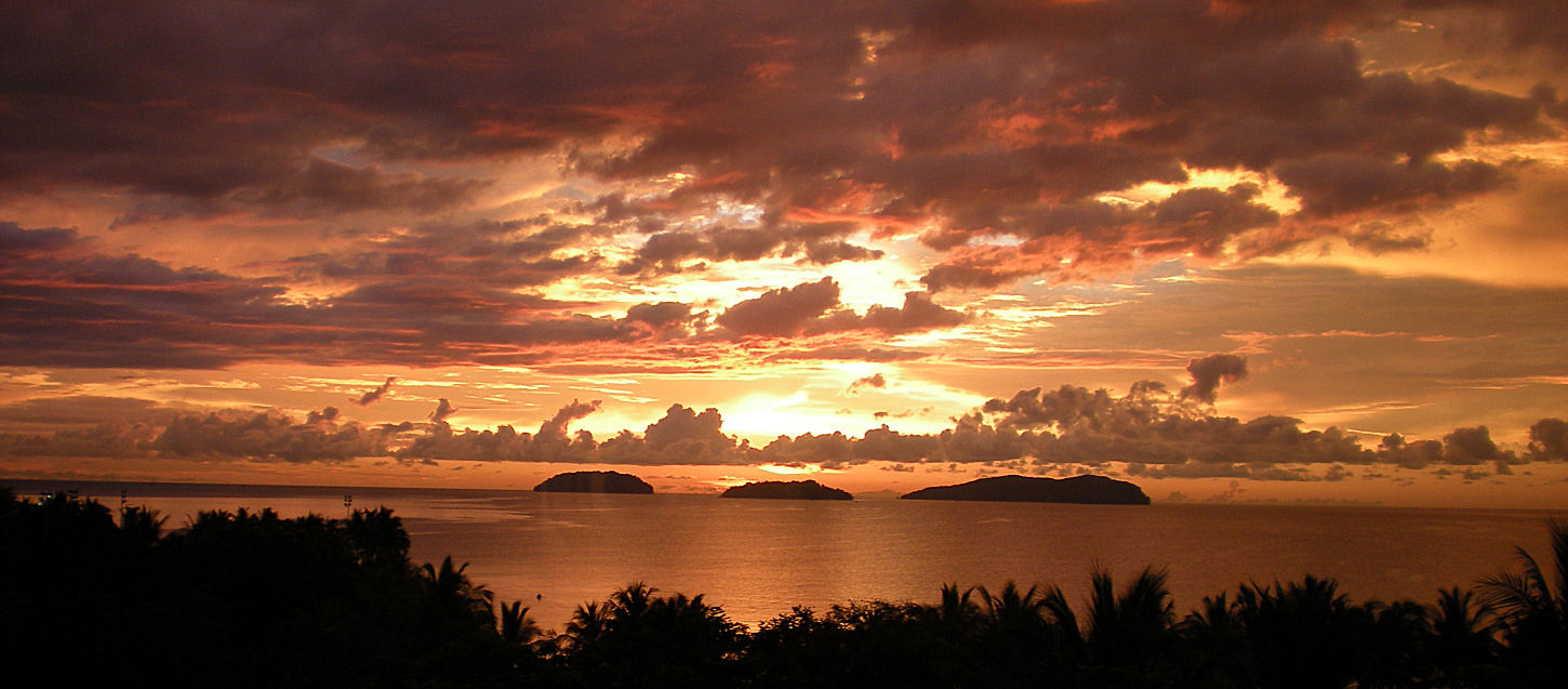 Borneo Sunset with coral islands