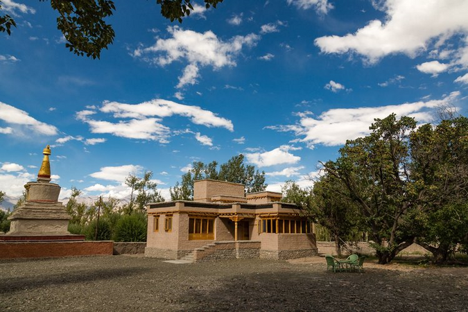 Stok Palace chorten and garden room