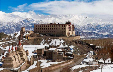 Stok Palace, Ladakh in snow